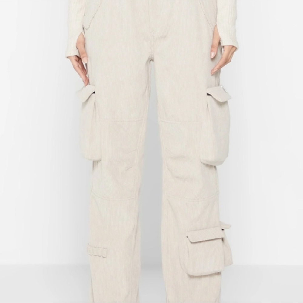 Maniere De Voir Cream Cargo Pants